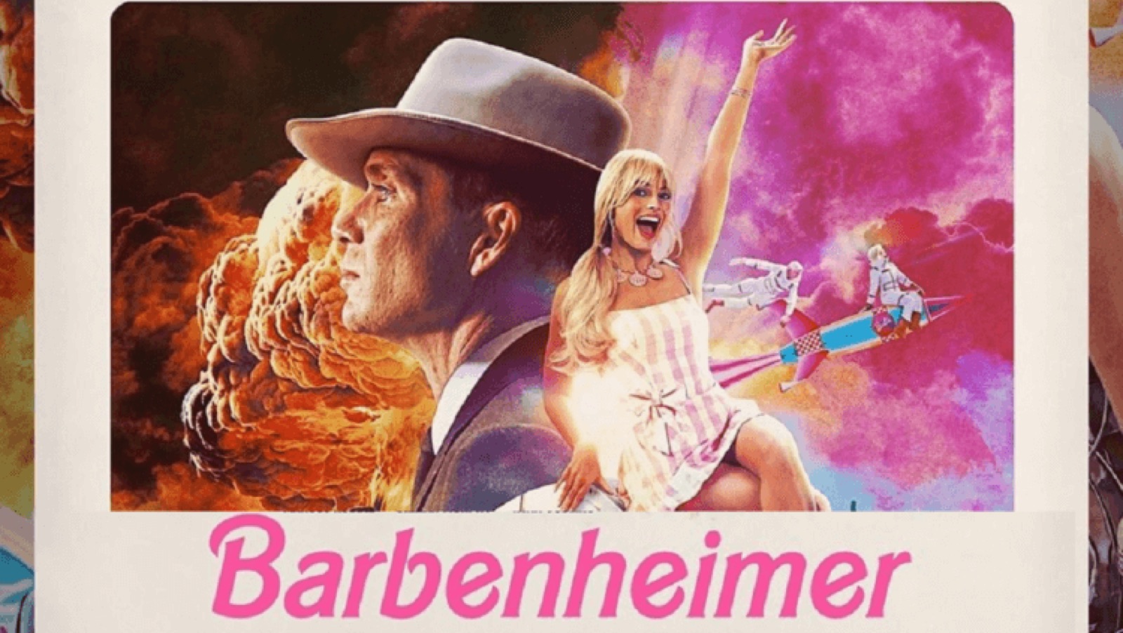 芭本海默示意圖，《奧本海默》與《Barbie》合成海報